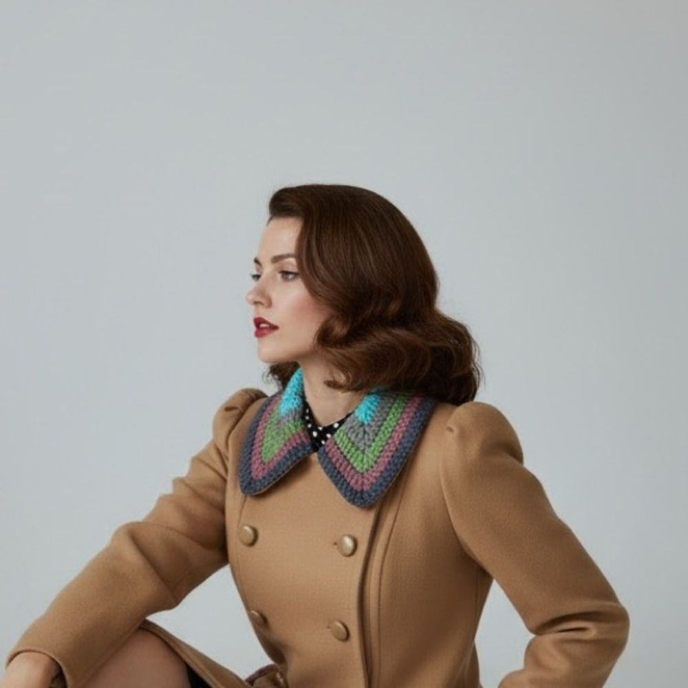 Plenty by Tracy Reese | Wool Blend Crochet Collar Coat, Camel, Size 0, GUC - Picture 6 of 16